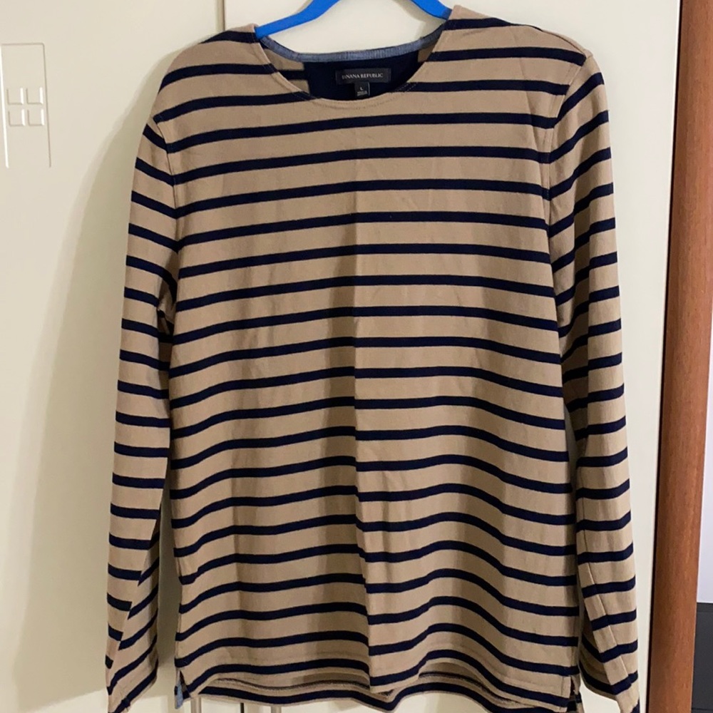 Banana Republic Striped Crewneck | Large